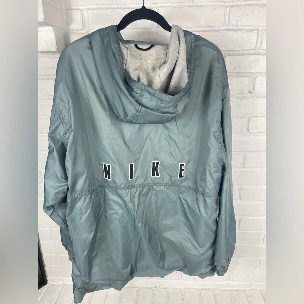 Vintage Nike hooded windbreaker‎ jacket gray, lightweight Size Large 90s